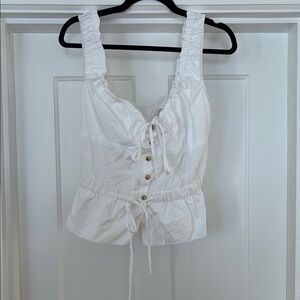 Ciao Lucia White Sleeveless Bustier Blouse